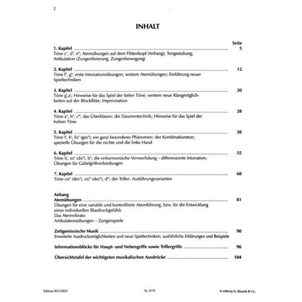 Ricordi Die Altblockflöte 1