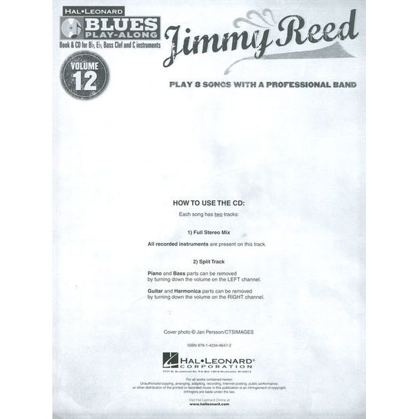 Hal Leonard Blues Play-Along Jimmy Reed