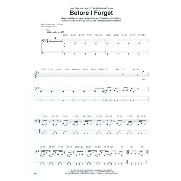 Hal Leonard Metal Bass Tabs