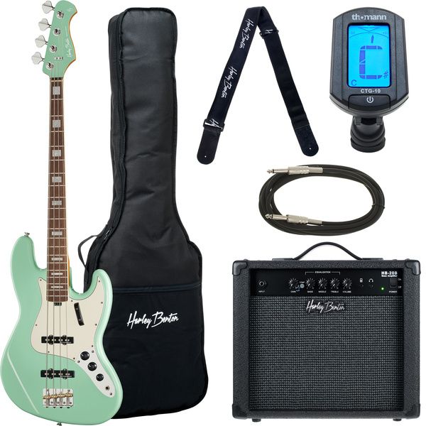 Harley Benton MV-4JB Seafoam Green Set