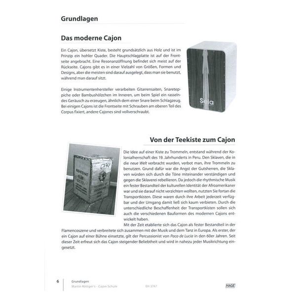 Hage Musikverlag Cajon Schule