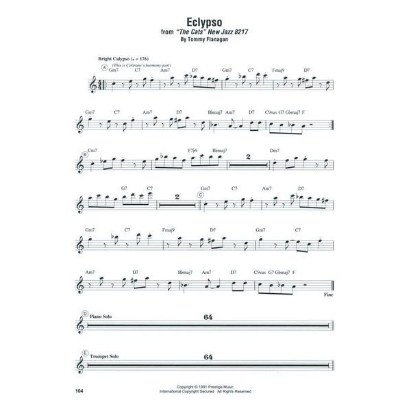 Hal Leonard John Coltrane Omnibook Bb