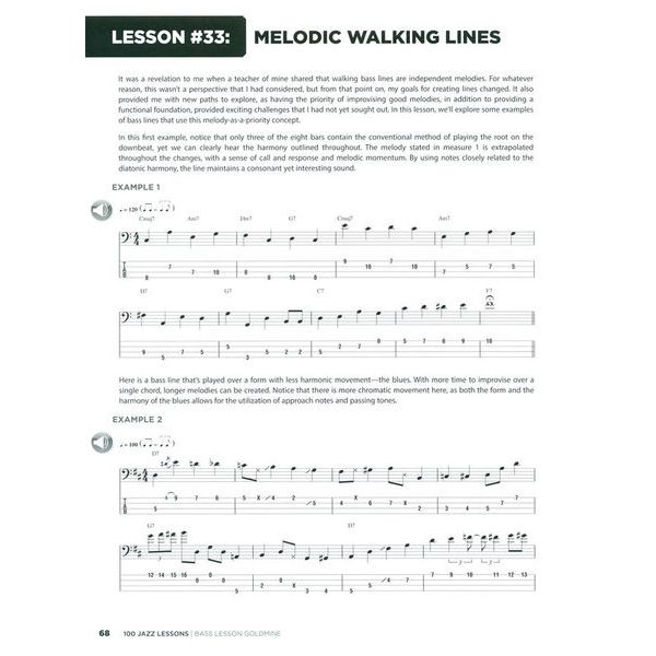 Hal Leonard 100 Jazz Lessons Bass