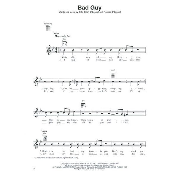 Hal Leonard Billie Eilish For Ukulele