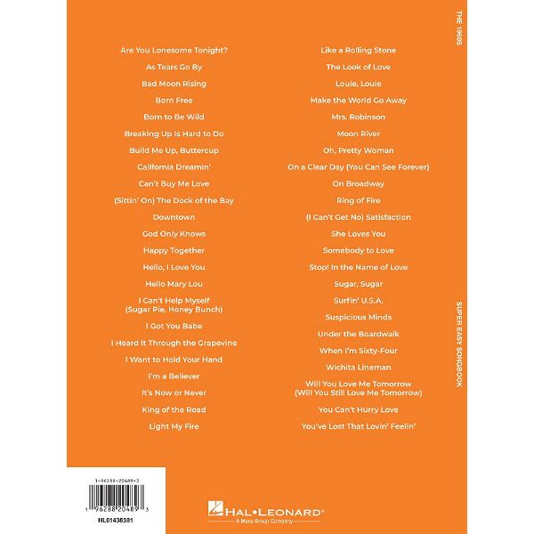 Hal Leonard The 1960s Super Easy Songbook