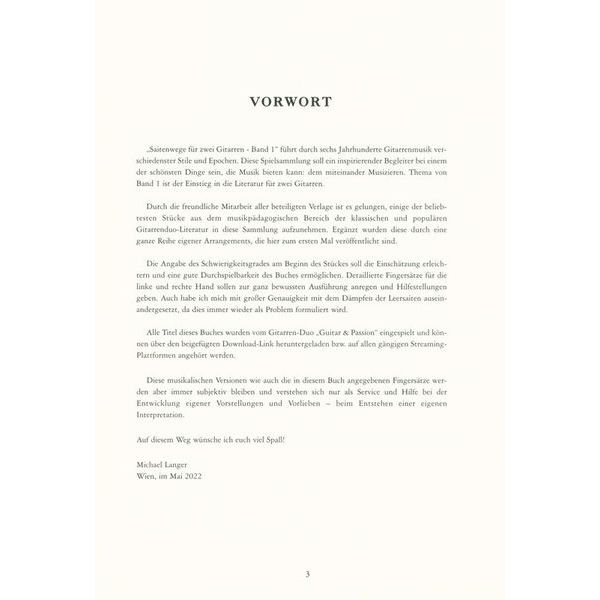 Edition Dux Saitenwege für zwei Gitarren 1