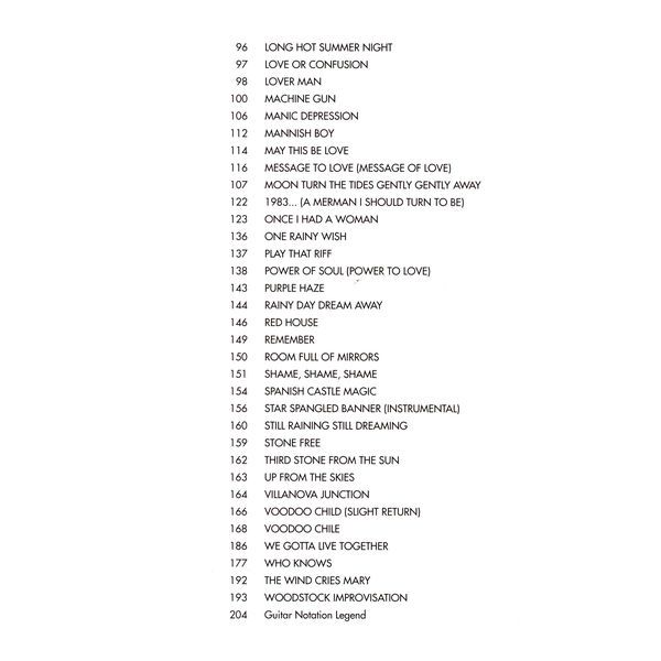 Hal Leonard Jimi Hendrix Omnibook