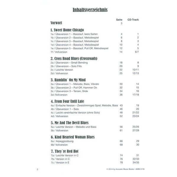 Acoustic Music Books Sweet Home Chicago