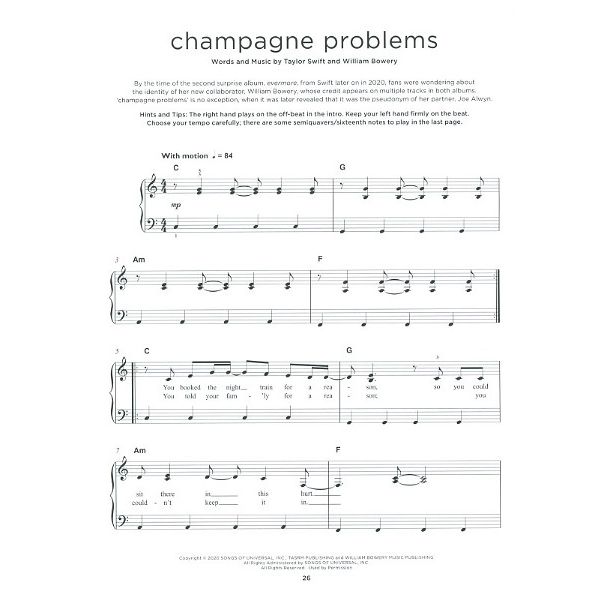 Hal Leonard Really Easy Piano Taylor Swift