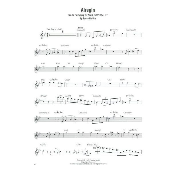 Hal Leonard Stan Getz Omnibook Bb