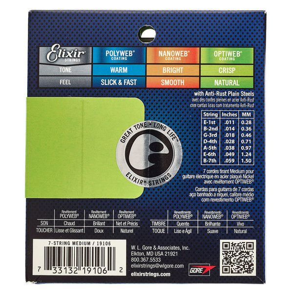 Elixir Optiweb 19106 7-String Medium