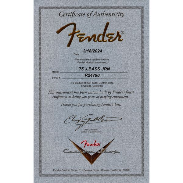 Fender 75 J-Bass JM MN PRSP