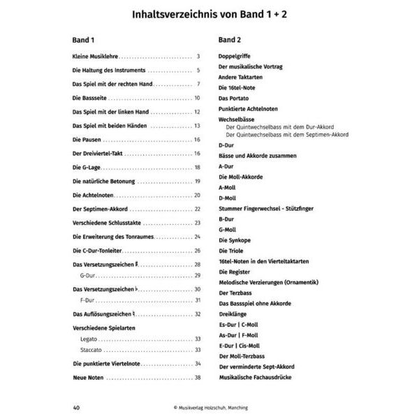 Holzschuh Verlag Neue Akkordeon Schule 1