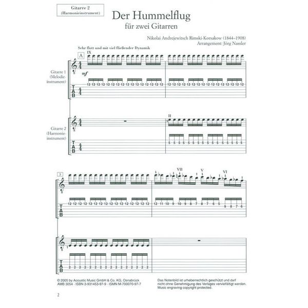 Acoustic Music Books Rimski-Korsakow Hummelflug