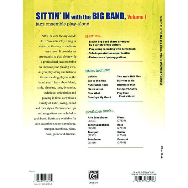 Belwin Sittin' In Big Band Drums 1