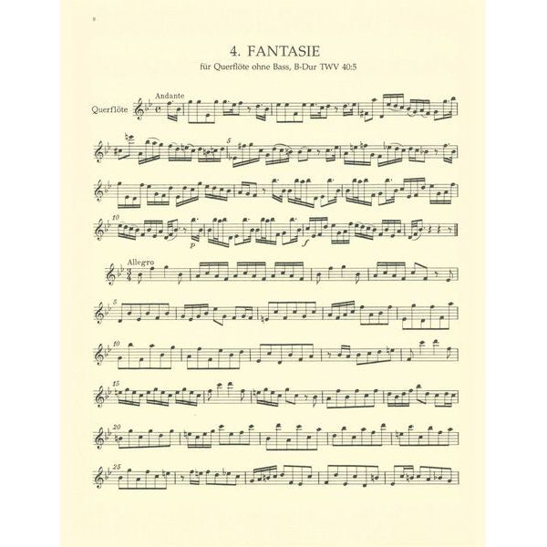 Brenreiter Telemann Fantasien Querflöte