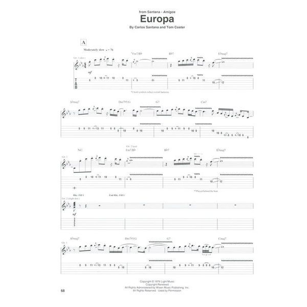 Hal Leonard Santana Guitar Anthology