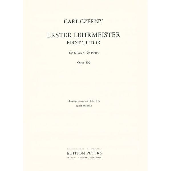 Edition Peters Czerny Erster Lehrmeister