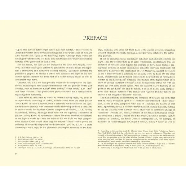 Brenreiter Bach Acht Prludien und Fugen