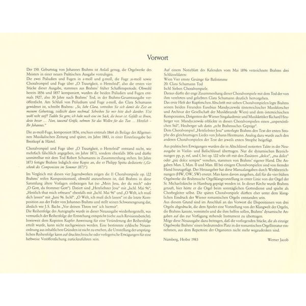 Breitkopf & Hrtel Brahms Smtliche Orgelwerke