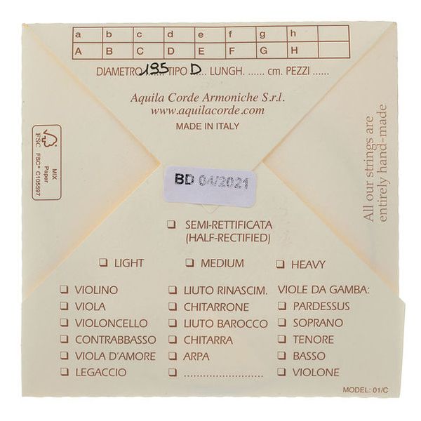 Aquila 195D Wound Nylgut Lute String