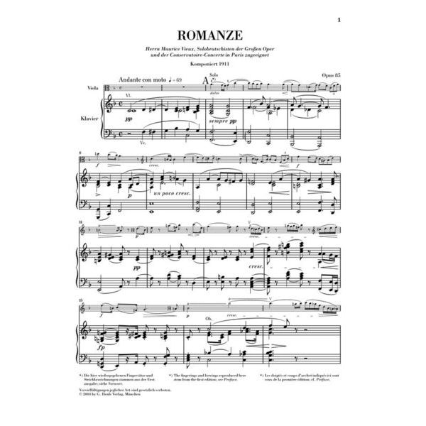 Henle Verlag Bruch Romanze F-Dur Viola