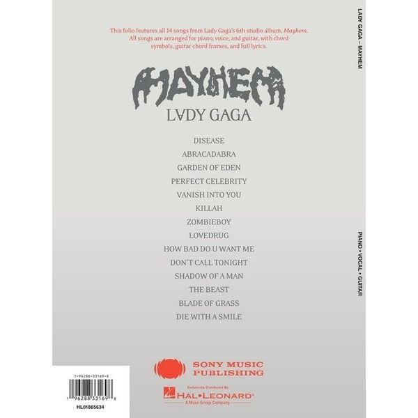 Hal Leonard Lady Gaga Mayhem