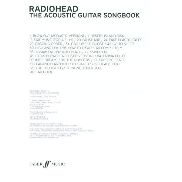 Faber Music Radiohead Acoustic Guitar