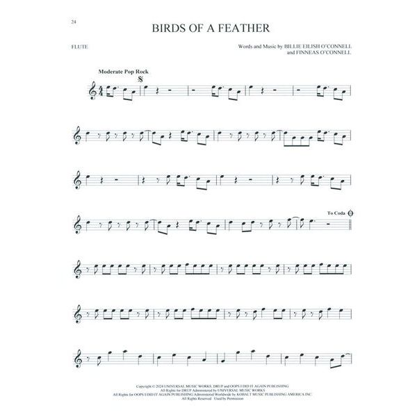 Hal Leonard 101 Top Hits for Flute