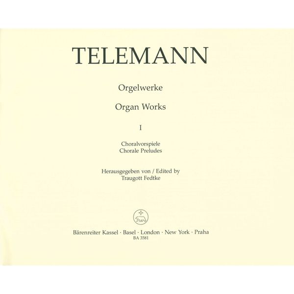 Brenreiter Telemann Orgelwerke 1