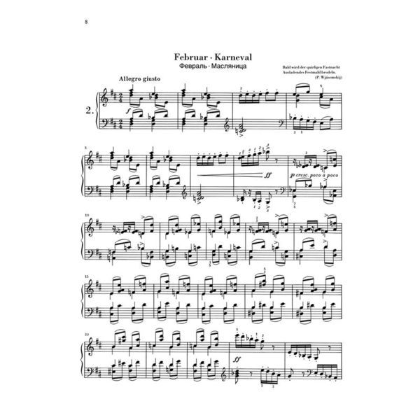 Henle Verlag Tschaikowsky Die Jahreszeiten