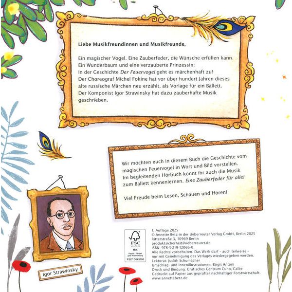 Annette Betz Verlag Der Feuervogel Musikbilderbuch