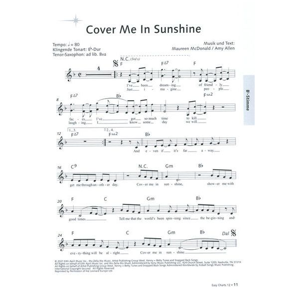 Music Factory Easy Charts Play-Along 12