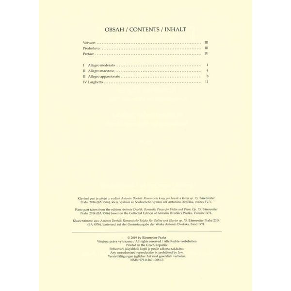 Brenreiter Dvorak Romantische Stücke