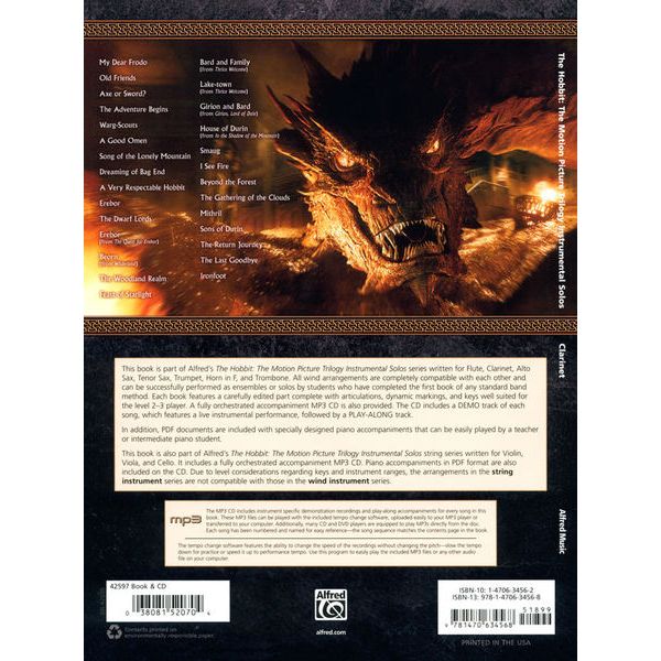 Alfred Music Publishing Hobbit Trilogy Clarinet