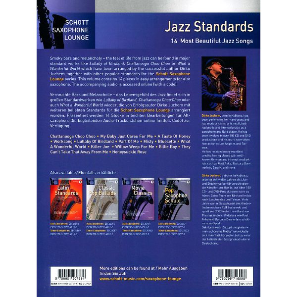 Schott Jazz Standards Tenor Saxophone
