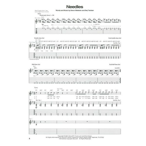 Hal Leonard System Of A Down Toxicity