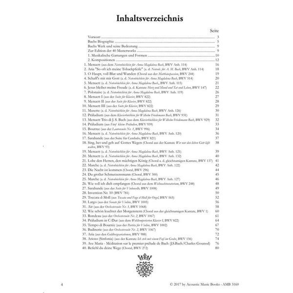 Acoustic Music Books 40 Masterworks J.S.Bach