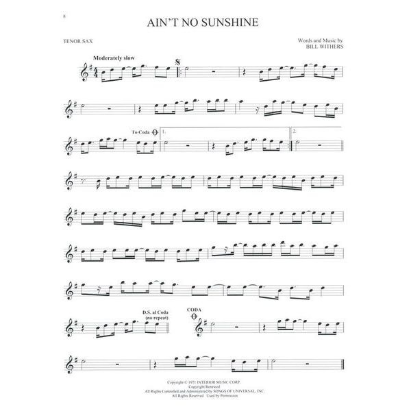 Hal Leonard 101 Popular Songs T-Sax