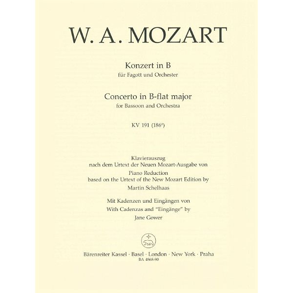 Brenreiter Mozart Concert B-Dur KV 191
