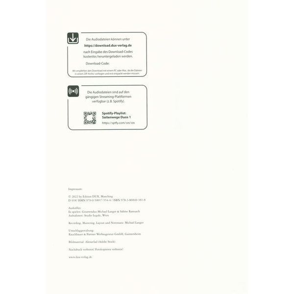 Edition Dux Saitenwege für zwei Gitarren 1