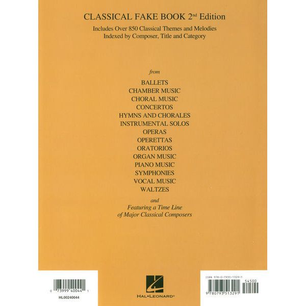 Hal Leonard Classical Fake Book