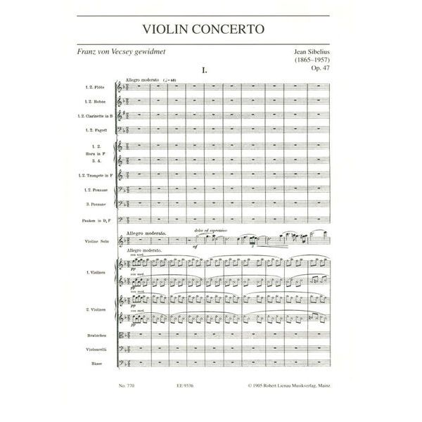 Edition Eulenburg Sibelius Violinkonzert d-Moll