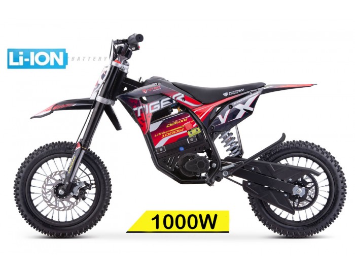 Tiger VX 1000W 36V LI-ION Electric Dirt Bike Kids Motorbike Big Wheels 12/12