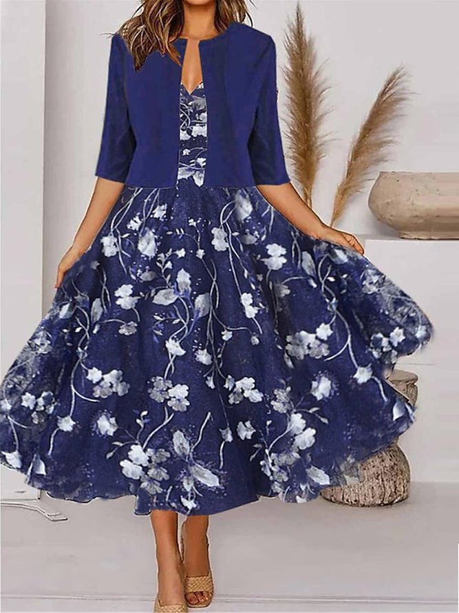 Regular Fit V Neck Elegant Two-Piece Set