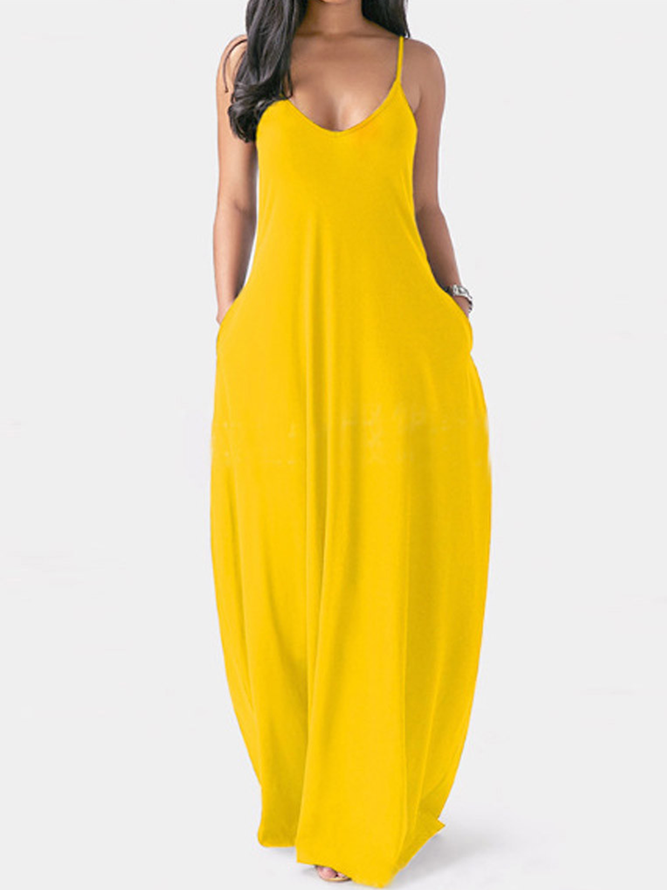 Cotton Loosen Solid Weaving Dress