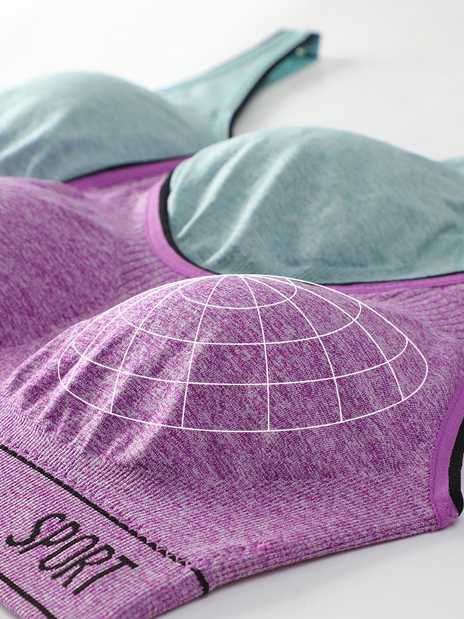 Alphabet Seamless Tank Push Up Sports Bra