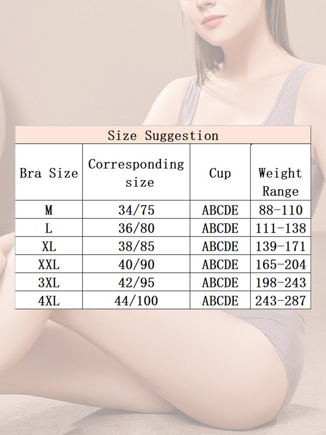 Cross Neck Casual Plain Bra & Bralette