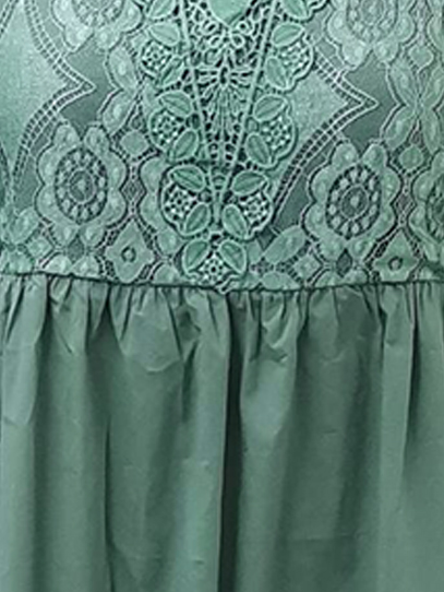 Elegant Lace Crew Neck Loose Dress