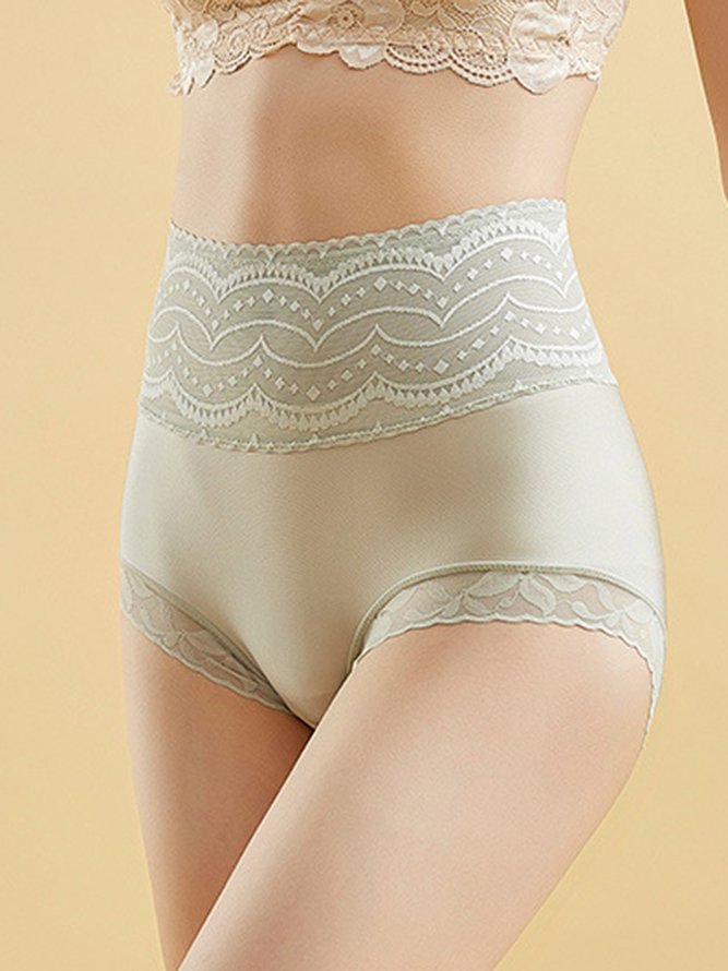 Breathable High Elastic Casual High Waist Lace Briefs Panty